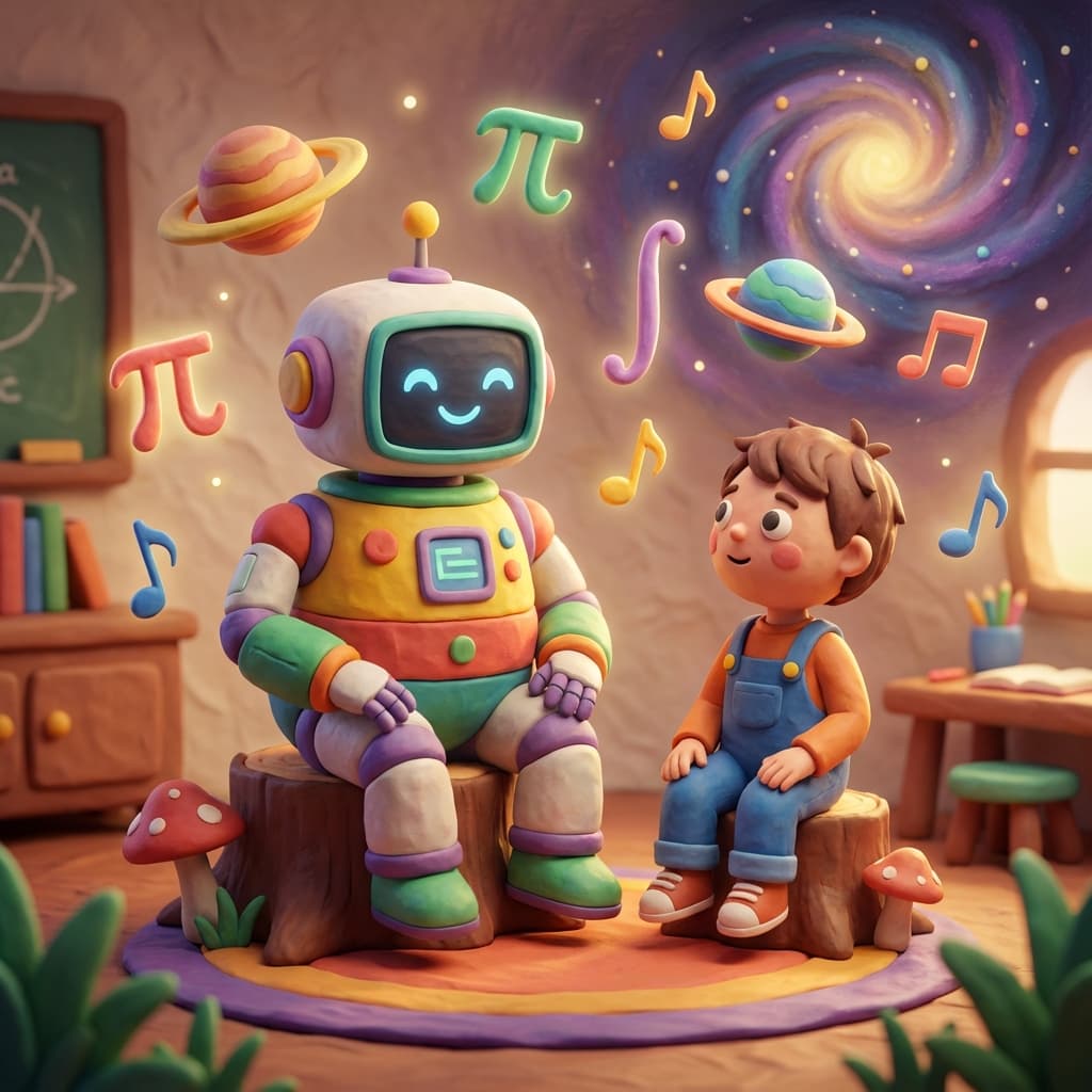 Teacher mentoring students with AI assistance